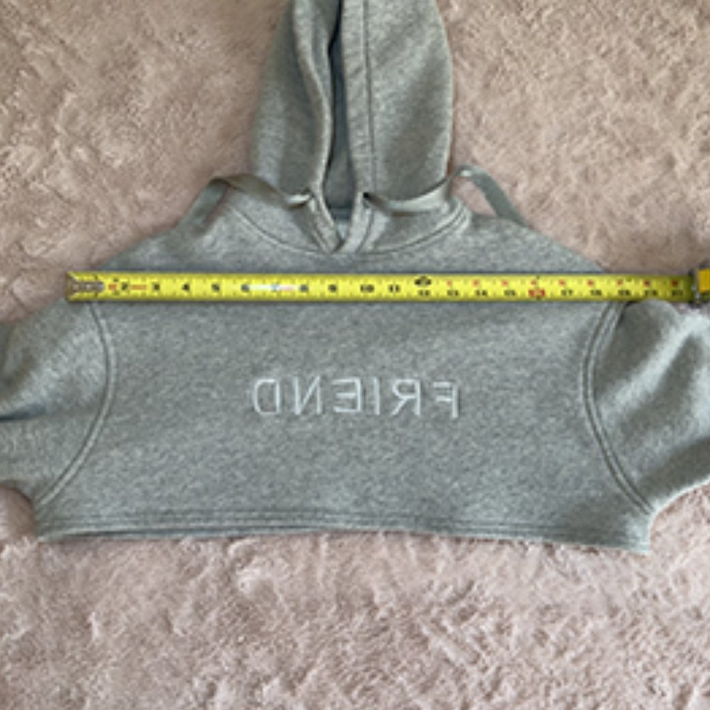 Grey Cropped sweatshirt KROST ZIP Limited Edition SUPPORT YOUR FRIENDS HOODIE - Picture 9 of 16